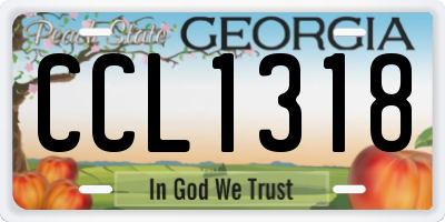GA license plate CCL1318