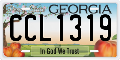GA license plate CCL1319