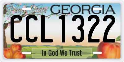 GA license plate CCL1322