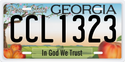 GA license plate CCL1323