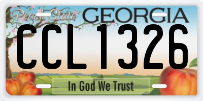 GA license plate CCL1326
