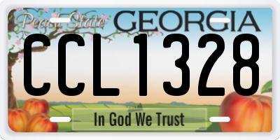 GA license plate CCL1328