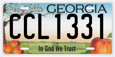 GA license plate CCL1331