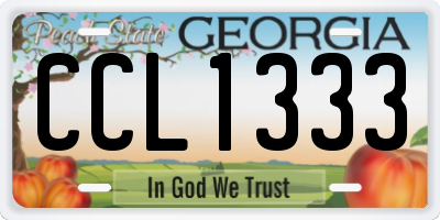 GA license plate CCL1333