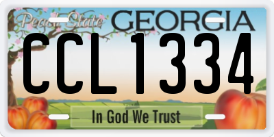 GA license plate CCL1334