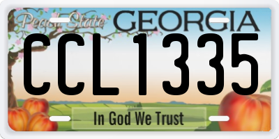 GA license plate CCL1335