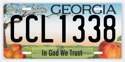 GA license plate CCL1338
