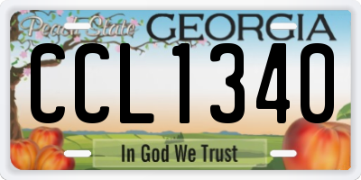 GA license plate CCL1340