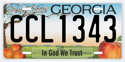 GA license plate CCL1343