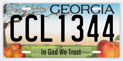 GA license plate CCL1344