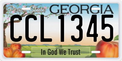 GA license plate CCL1345