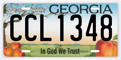 GA license plate CCL1348