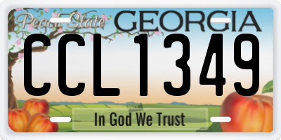 GA license plate CCL1349