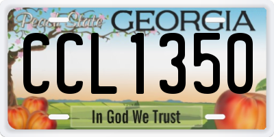 GA license plate CCL1350
