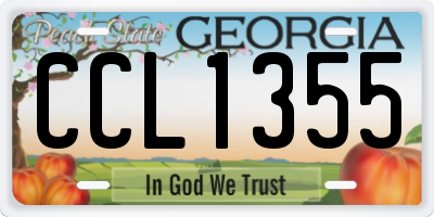 GA license plate CCL1355