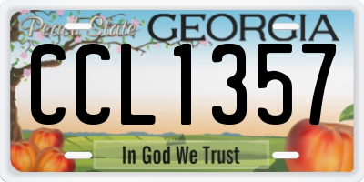 GA license plate CCL1357