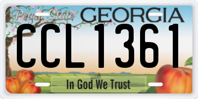 GA license plate CCL1361