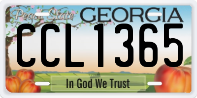 GA license plate CCL1365