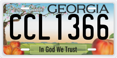 GA license plate CCL1366