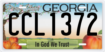 GA license plate CCL1372