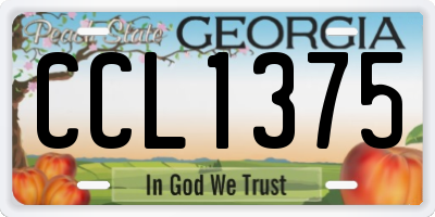 GA license plate CCL1375