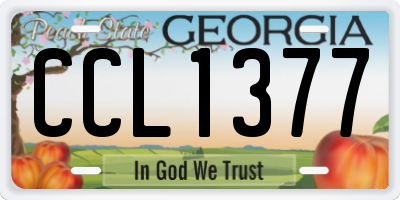 GA license plate CCL1377