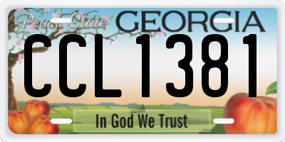 GA license plate CCL1381