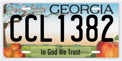 GA license plate CCL1382