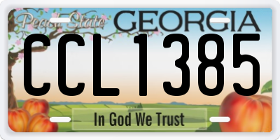 GA license plate CCL1385