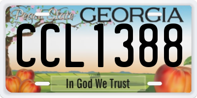 GA license plate CCL1388