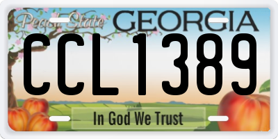 GA license plate CCL1389