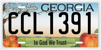 GA license plate CCL1391