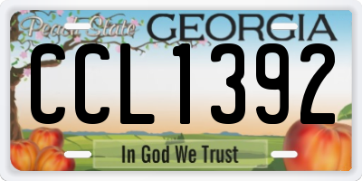 GA license plate CCL1392