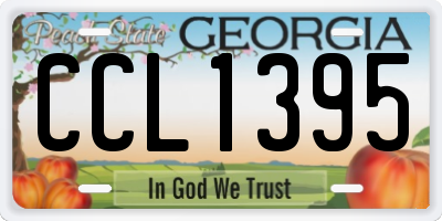 GA license plate CCL1395