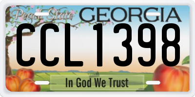 GA license plate CCL1398