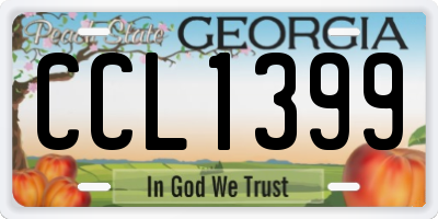 GA license plate CCL1399