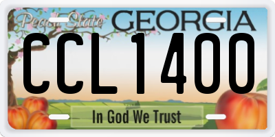 GA license plate CCL1400