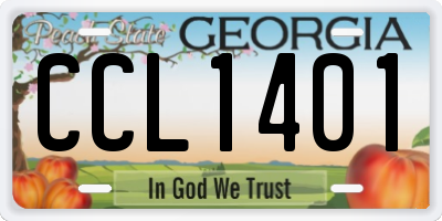 GA license plate CCL1401