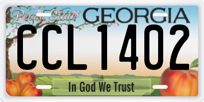 GA license plate CCL1402
