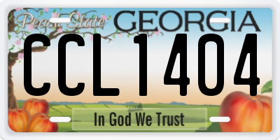 GA license plate CCL1404