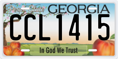 GA license plate CCL1415