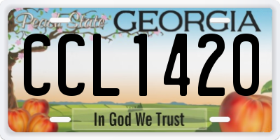 GA license plate CCL1420