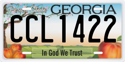 GA license plate CCL1422
