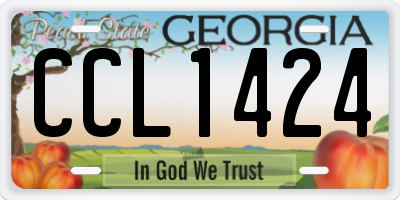 GA license plate CCL1424