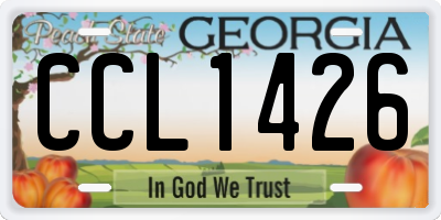GA license plate CCL1426