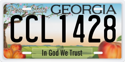 GA license plate CCL1428