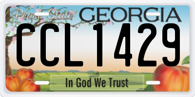 GA license plate CCL1429