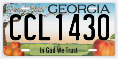 GA license plate CCL1430