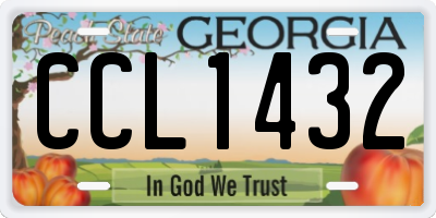 GA license plate CCL1432