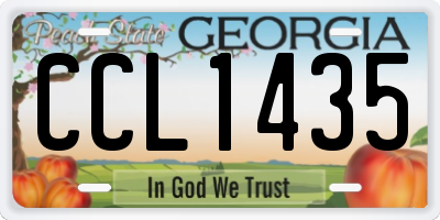 GA license plate CCL1435